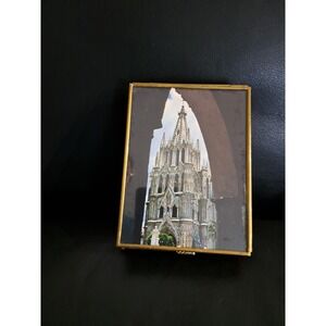 Vintage Glass Keepsake Box - Rectangle Jewelry Display Organizer Box Vanity Lidd